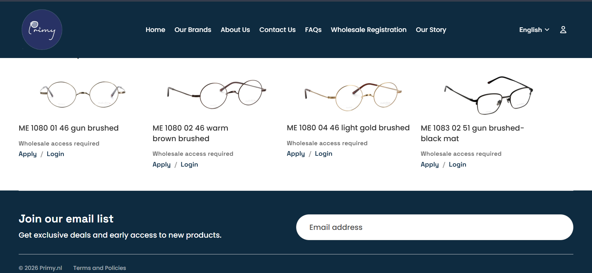 Wholesale product listing with gated access prompts